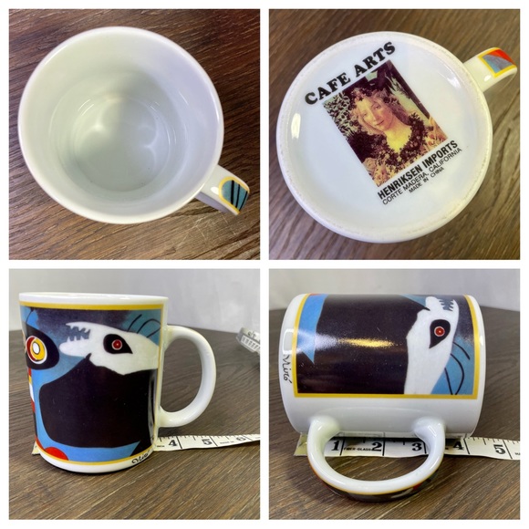 Cafe Arts Niro Art Coffee Mug Abstract Skull Bug Rat Blue - Picture 7 of 7